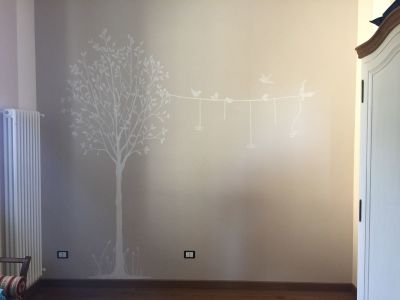 Decorazione parete - Albero con uccellini